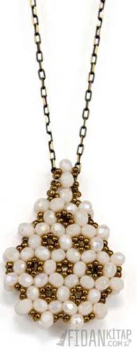 Beyaz Cevşen Kolye (Kristal, Damla)