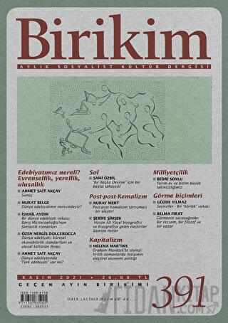 Birikim Sayı 391 Aylık Sosyalist Kültür Dergisi Kasım 2021