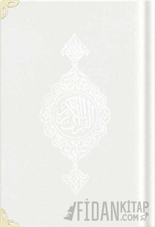 Büyük Cep Boy Kadife Kur'an-ı Kerim (Beyaz, Yaldızlı, Mühürlü) - A3 Beyaz (Ciltli)