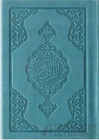 Büyük Cep Boy Termo Deri Kuran-ı Kerim (Turkuaz, Mühürlü) (Ciltli) Kol
