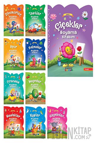 Büyük Şekilli Örnekli Kavramlar Boyama Serisi (10 Kitap) Kolektif