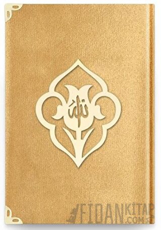 Çanta Boy Kadife Kuran-ı Kerim (Altın, Güllü, Yaldızlı) - 1036 Gold (Ciltli)