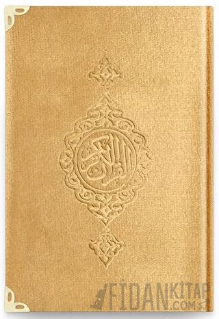 Çanta Boy Kadife Kur'an-ı Kerim (Altın, Yaldızlı, Mühürlü) - 1036 Gold (Ciltli)