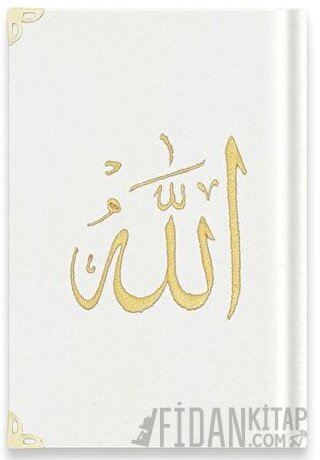 Çanta Boy Kadife Kur'an-ı Kerim (Beyaz, Nakışlı, Yaldızlı, Mühürlü) - A3 Beyaz (Ciltli)