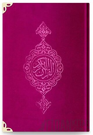 Çanta Boy Kadife Kur'an-ı Kerim (Fuşya Pembe, Yaldızlı, Mühürlü) - B6 Fuşya Pembe (Ciltli)