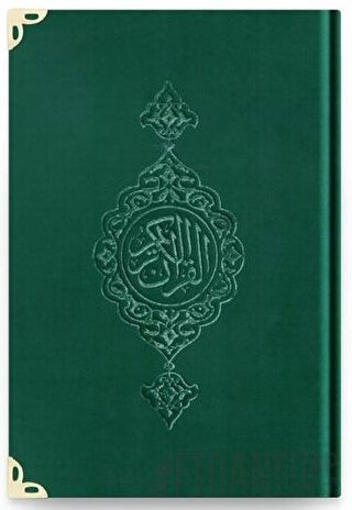 Çanta Boy Kadife Kur'an-ı Kerim (Zümrüt Yeşil, Yaldızlı, Mühürlü) - 1034 Zümrüt Yeşil (Ciltli)