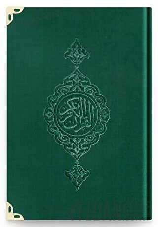 Cep Boy Kadife Kur'an-ı Kerim (Zümrüt Yeşil, Yaldızlı, Mühürlü) - 1034 Zümrüt Yeşil (Ciltli)