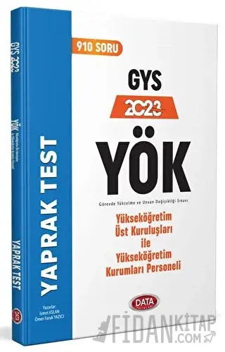 Data Yayınları 2023 YÖK Üst Kuruluşları ile YÖK Personeli GYS Yaprak T