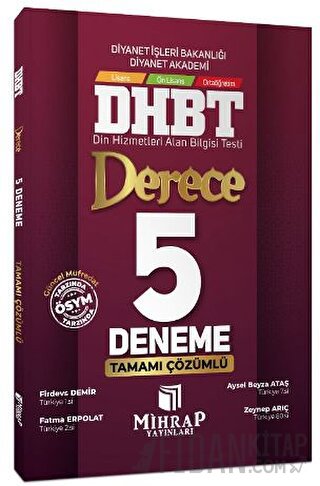 DHBT Derece 5 Deneme Çözümlü Mihrap Yayınları Kolektif