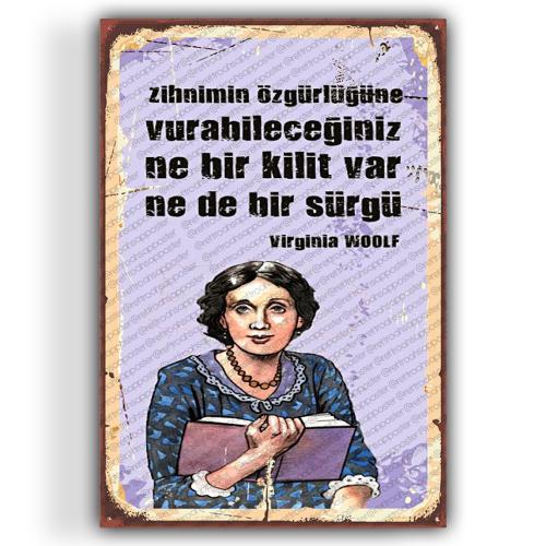 Virginia Woolf (20 Cm X 30 Cm) Mini Retro Ahşap Poster