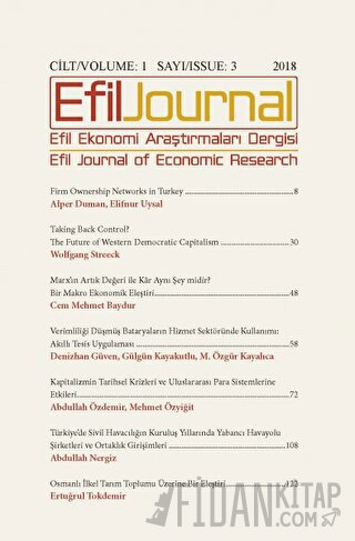 Efil Ekonomi Araştırmaları Dergisi Cilt: 1 Sayı: 3