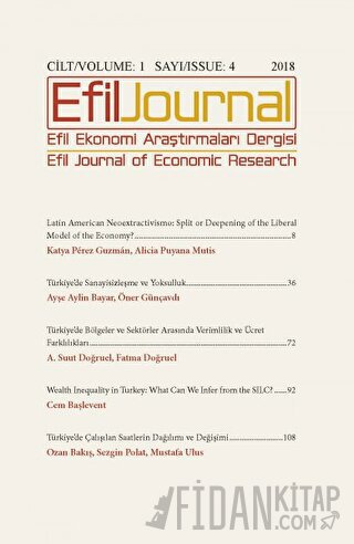 Efil Ekonomi Araştırmaları Dergisi Cilt: 1 Sayı: 4