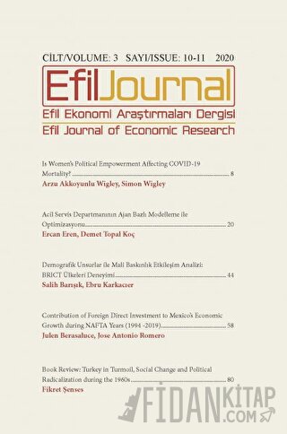 Efil Ekonomi Araştırmaları Dergisi Cilt: 3 Sayı: 10 -11 2020