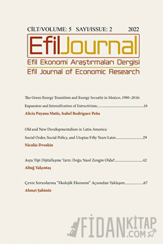 Efil Ekonomi Araştırmaları Dergisi Cilt: 5 Sayı: 2