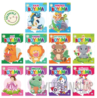 Eğlenceli Boyama Seti (10 Kitap) Kolektif
