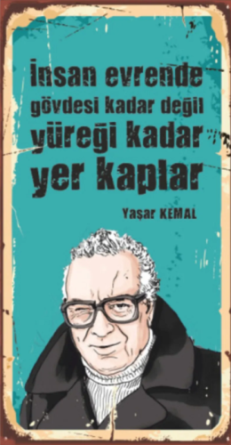 Yaşar Kemal (20 Cm X 30 Cm) Mini Retro Ahşap Poster