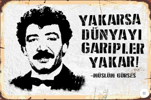 Müslüm Gürses (20 Cm X 30 Cm) Mini Retro Ahşap Poster