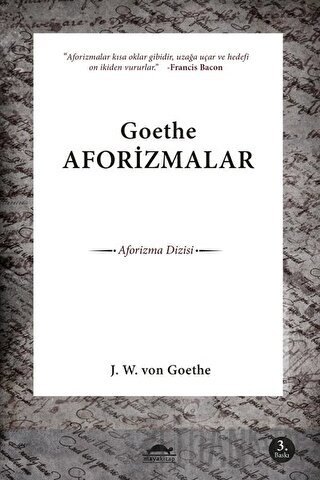 Goethe Aforizmalar Johann Wolfgang von Goethe