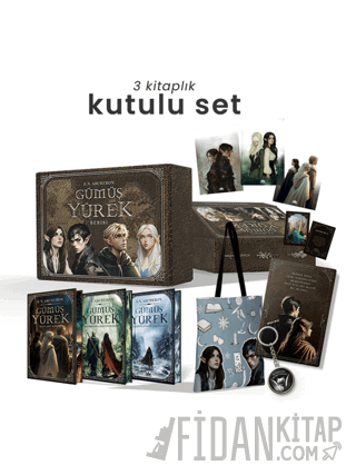 Gümüş Yürek Serisi - Üç Kitaplık Hediyeli Yan Boyamalı Kutu (Ciltli) D