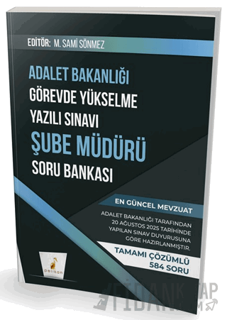 GYS Adalet Bakanlığı Görevde Yükselme Yazılı Sınavı Şube Müdürü Soru Bankası