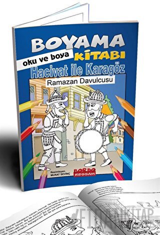 Hacivat İle Karagöz Ramazan Davulcusu (Oku ve Boya)