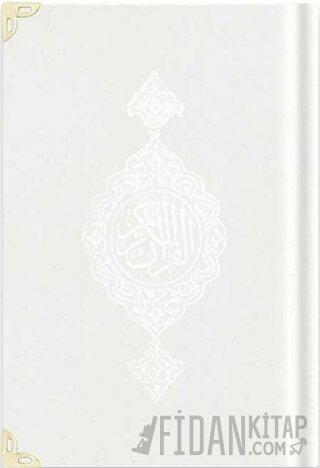 Hafız Boy Kadife Kur'an-ı Kerim (Beyaz, Yaldızlı, Mühürlü) - A3 Beyaz (Ciltli)