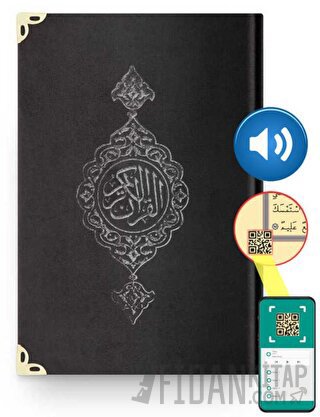 Hafız Boy Kadife Kur'an-ı Kerim (Siyah, Yaldızlı, Mühürlü) (Ciltli)