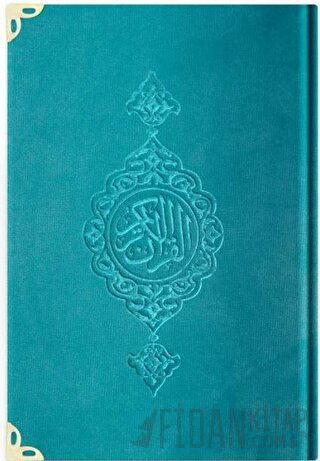 Hafız Boy Kadife Kur'an-ı Kerim (Turkuaz, Yaldızlı, Mühürlü) - 97 Turkuaz (Ciltli)