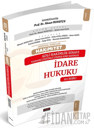 HAKİMİYET Adli Hakimlik İdare Hukuku Çıkmış Soru Bankası Ahmet Nohutçu