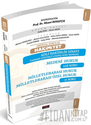 HAKİMİYET Adli Hakimlik Medeni Hukuk-Milletlerarası Hukuk Çıkmış Soru Bankası