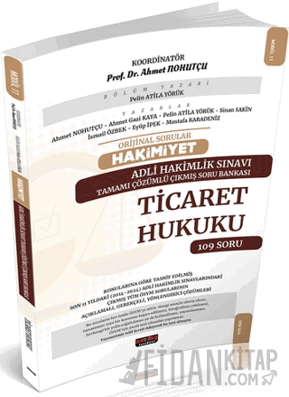 HAKİMİYET Adli Hakimlik Ticaret Hukuku Çıkmış Soru Bankası