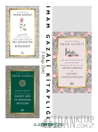 İmam Gazali Nefisle Mücadele Seti - İki Şehvetin Kırılması, Hased Kin, Nefsin Terbiyesi (3 Kitap Set)