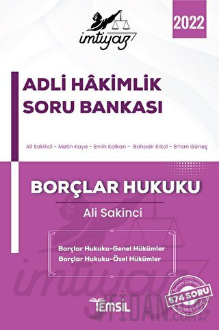 İmtiyaz Adli Hakimlik Soru Bankası Borçlar Hukuku Ali Sakinci