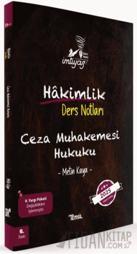 İmtiyaz Ceza Muhakemesi Hukuku Hakimlik Ders Notları