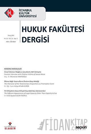 İstanbul Kültür Üniversitesi Hukuk Fakültesi Dergisi Cilt: 21 – Sayı:1