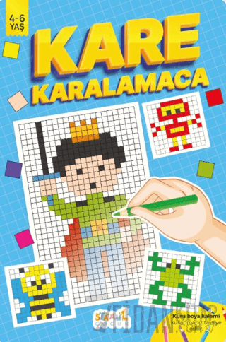 Kare Karalamaca - Çocuklar için Boyama ve Aktivite Kitabı