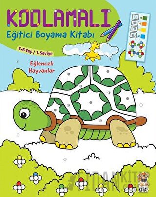 Kodlamalı Eğitici Boyama Kitabı - Eğlenceli Hayvanlar (5-6 Yaş 1. Seviye)