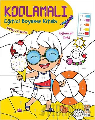 Kodlamalı Eğitici Boyama Kitabı - Eğlenceli Tatil (5- 6 Yaş 2. Seviye)