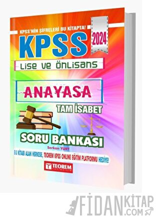 KPSS Lise Ön Lisans Tam İsabet Anayasa Soru Bankası (Ciltli) Kolektif