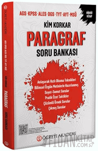 KPSS MEB-AGS ALES DGS TYT AYT MSÜ 222 Soruda Paragrafın Şifresi Soru B