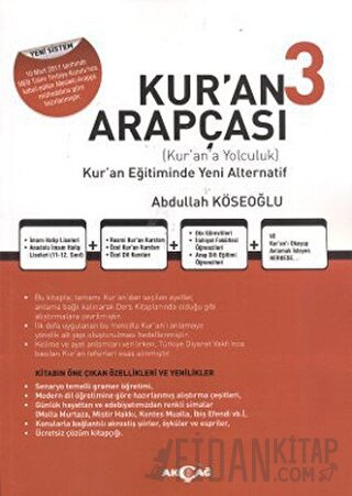 Kur’an Arapçası 3 (Kitap + Çözüm Kitabı) Abdullah Köseoğlu