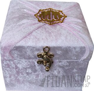 M285P - Mühürlü Cep Boy Kadife Sandıklı Mealli Kuran-ı Kerim-Pembe Kol