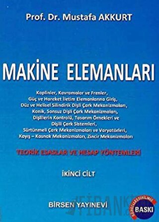 Makine Elemanları Cilt: 2 Mustafa Akkurt