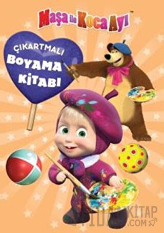 Maşa ile Koca Ayı Çıkartmalı Boyama Kitabı Kolektif
