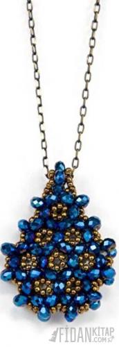 Mavi Cevşen Kolye (Kristal, Damla)