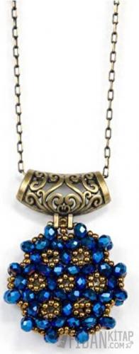 Mavi Cevşen Kolye (Kristal, Yuvarlak)