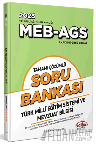 MEB - AGS Türk Mili Eğitim Sistemi ve Mevzuat Bilgisi Tamamı Çözümlü S