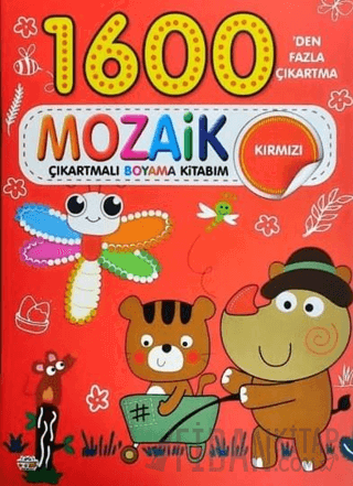 Mozaik Çıkartmalı Boyama Kitabı Kırmızı 1600'den Fazla Çıkartma