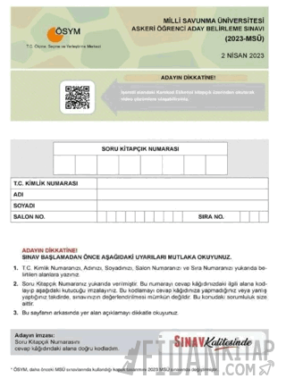 MSÜ Tıpkı Basım Çıkmış Sorular Sınav Yayınları Kolektif