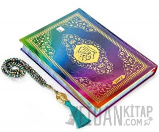 Mühürlü Orta Boy Kur'an-ı Kerim - Gökkuşağı -Kristal Tesbih (Kod-227g) (Ciltli)